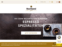 Tablet Screenshot of hochland-kaffee.de
